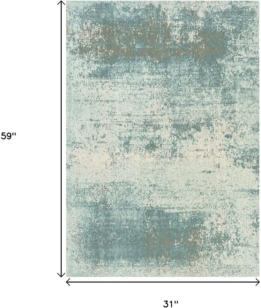 Green White And Gray Abstract Washable Area Rug With UV Protection Photo 9