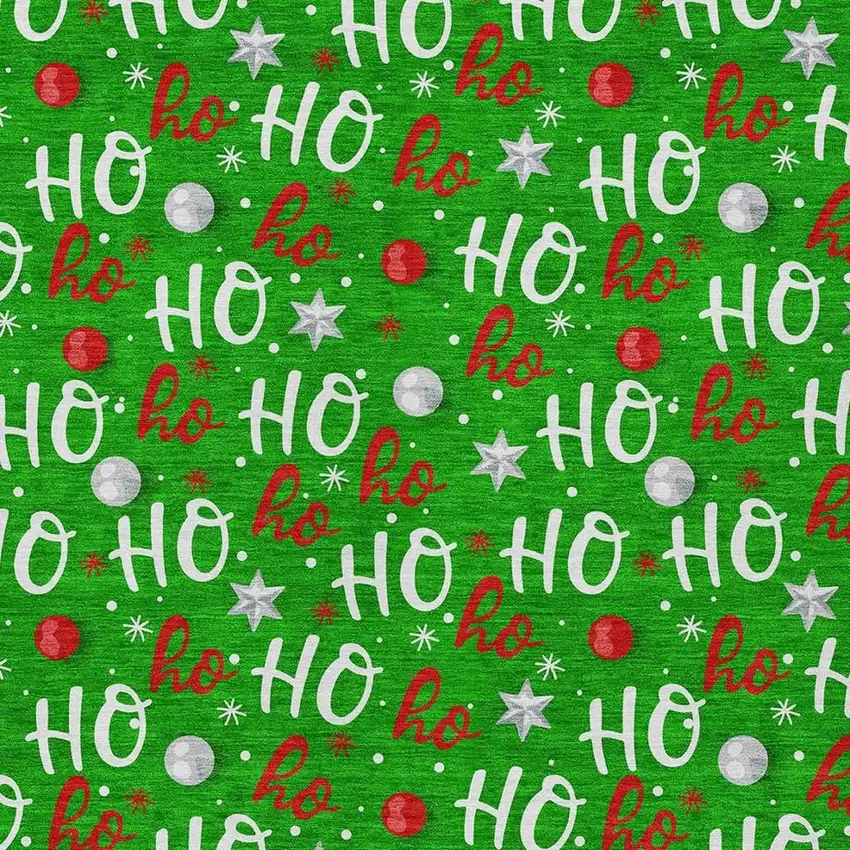 Green White And Red Polka Dot Washable Indoor Outdoor Area Rug Photo 4