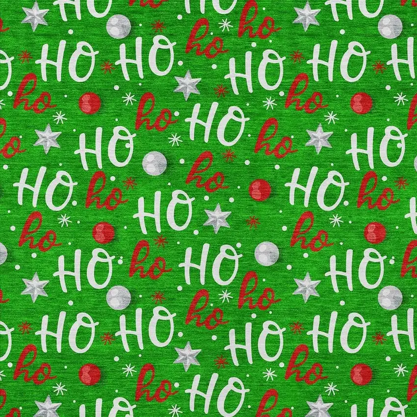 Green White And Red Polka Dot Washable Indoor Outdoor Area Rug Photo 3