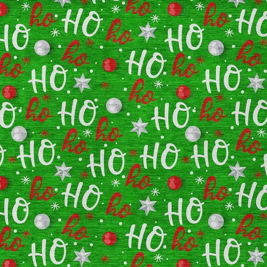 Green White And Red Polka Dot Washable Indoor Outdoor Area Rug Photo 4