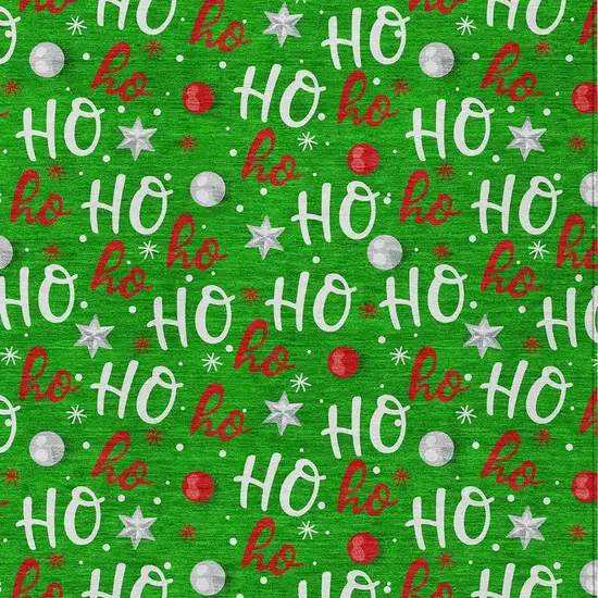 Green White And Red Polka Dot Washable Indoor Outdoor Area Rug Photo 4