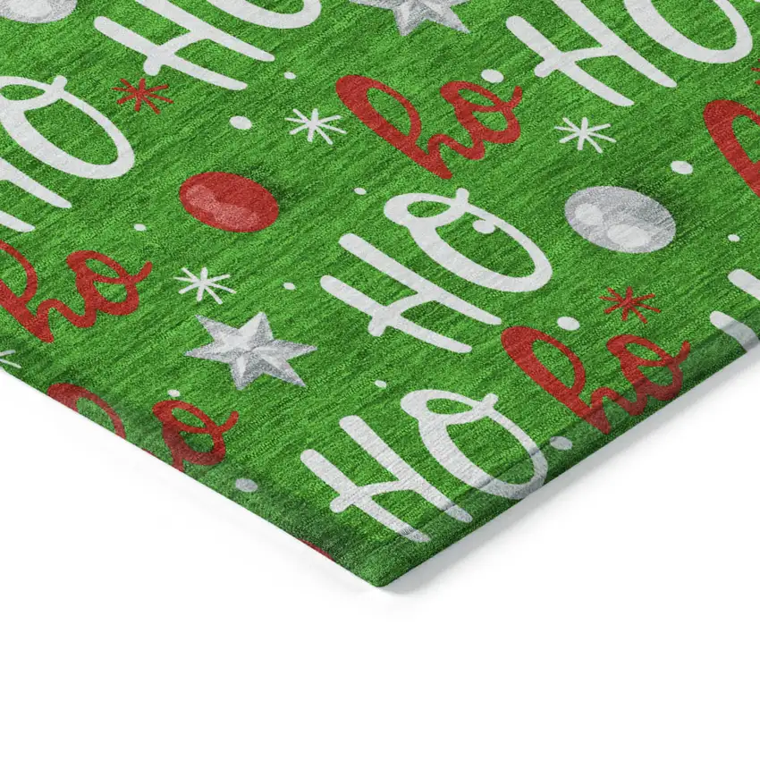 Green White And Red Polka Dot Washable Indoor Outdoor Area Rug Photo 9