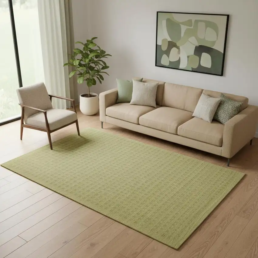 Green Wool Area Rug Photo 1