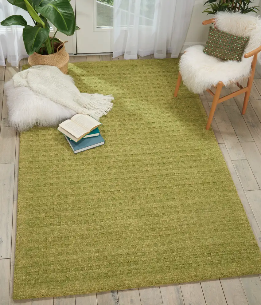Green Wool Area Rug Photo 4