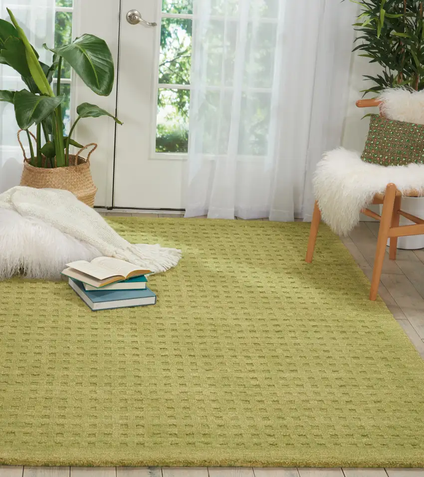 Green Wool Area Rug Photo 5