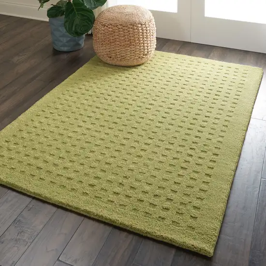 Green Wool Area Rug Photo 5