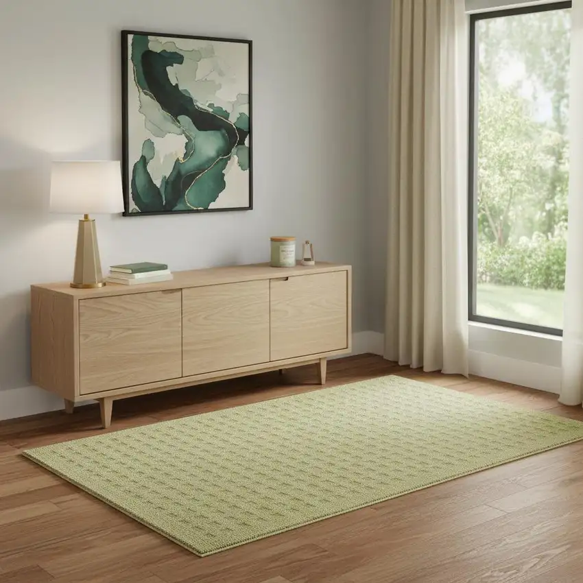 Green Wool Area Rug Photo 1