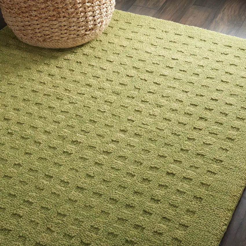 Green Wool Area Rug Photo 8