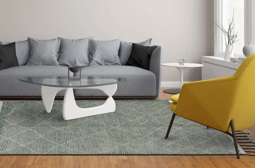 Green Wool Geometric Hand Knotted Area Rug Photo 4