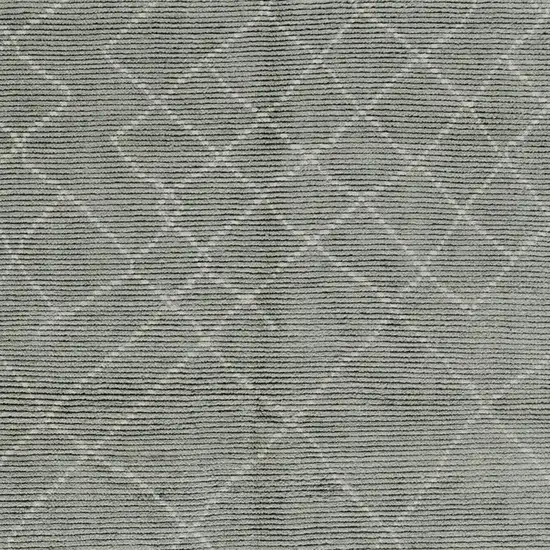 Green Wool Geometric Hand Knotted Area Rug Photo 8