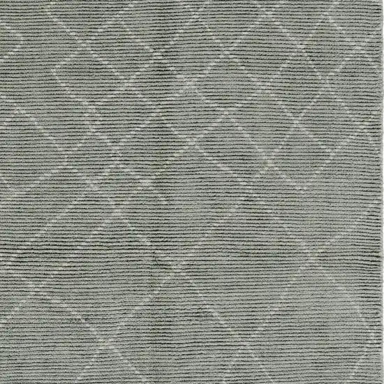 Green Wool Geometric Hand Knotted Area Rug Photo 4