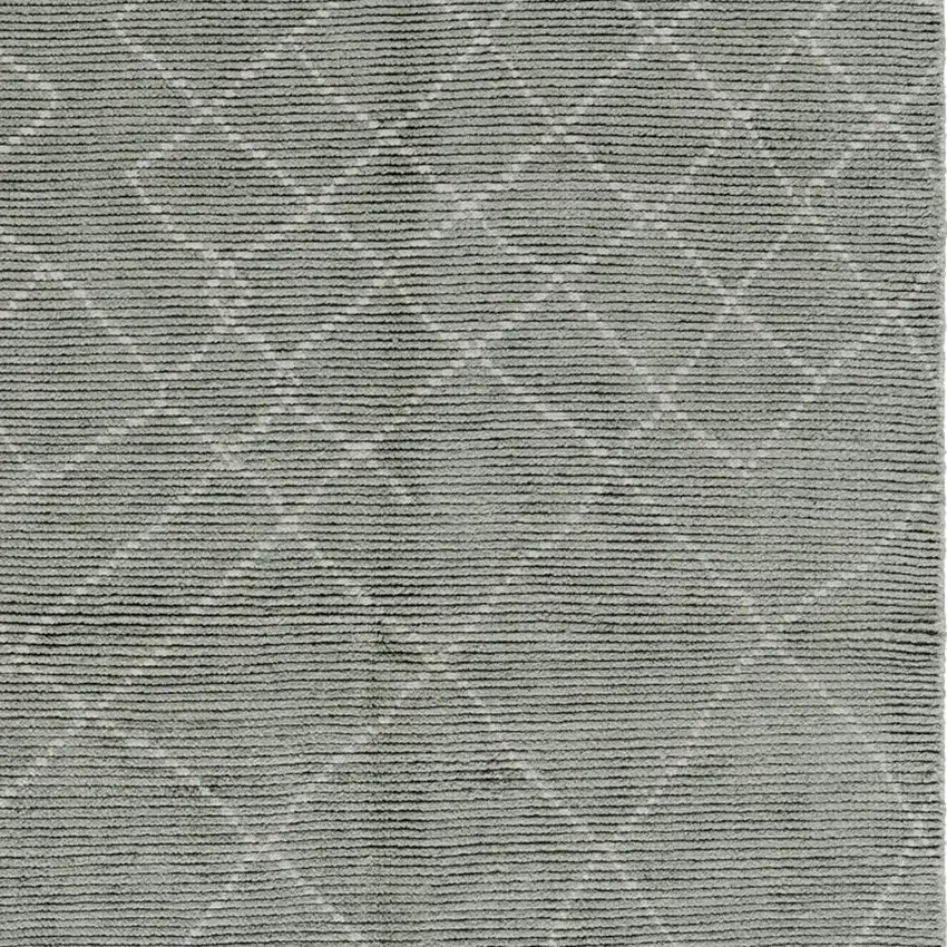 Green Wool Geometric Hand Knotted Area Rug Photo 4