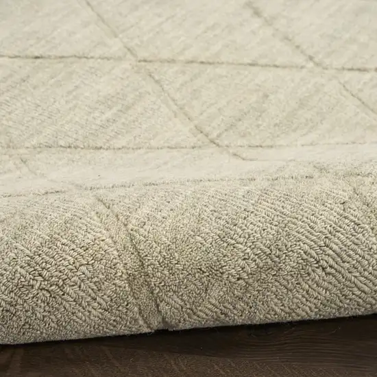 Green Wool Geometric Hand Woven Area Rug Photo 9