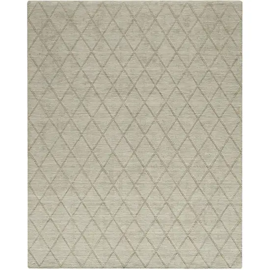 Green Wool Geometric Hand Woven Area Rug Photo 2