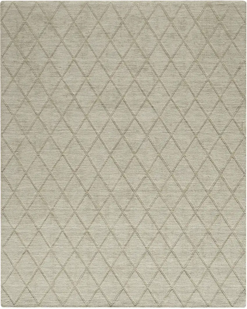 Green Wool Geometric Hand Woven Area Rug Photo 2