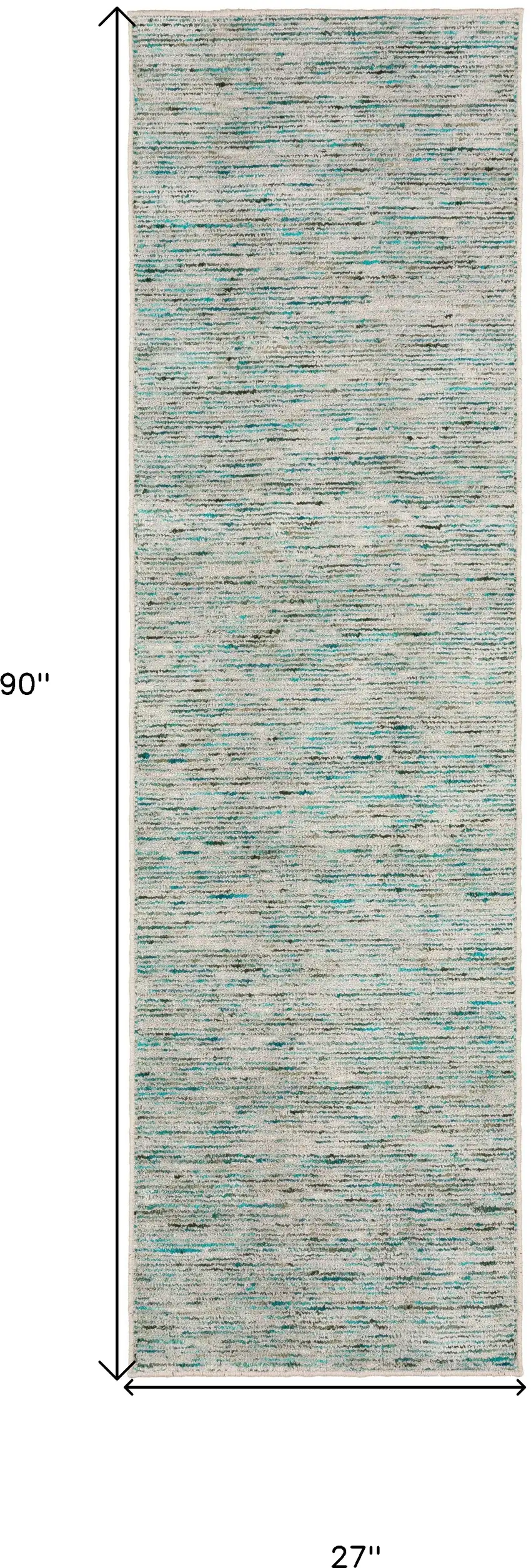 Green Wool Hand Loomed Handmade Runner Rug Photo 4