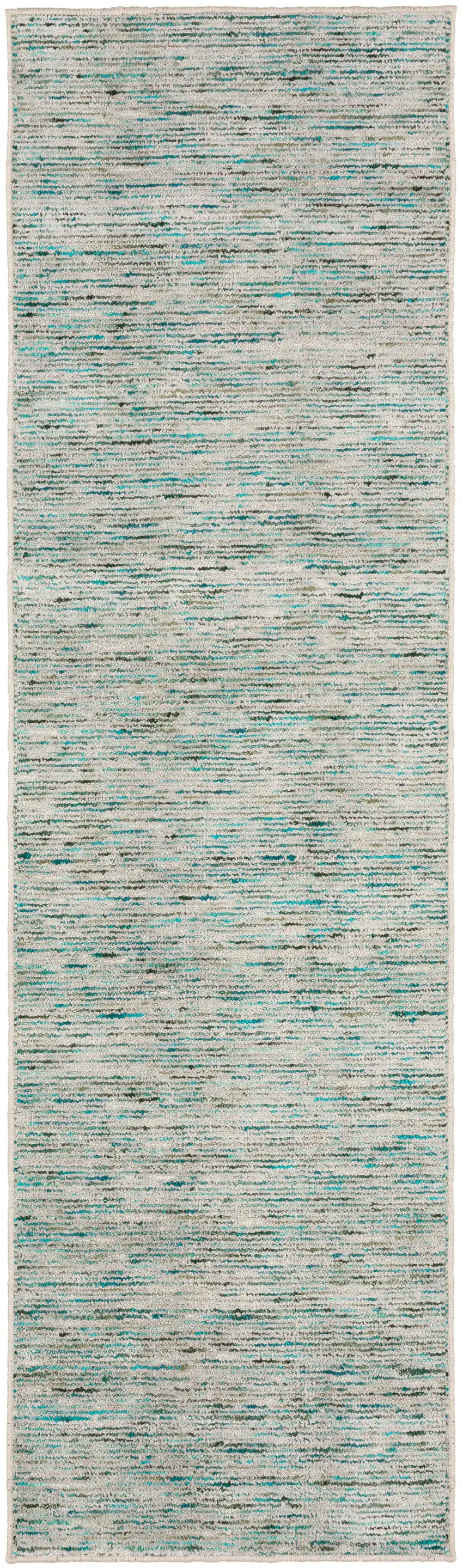 Green Wool Hand Loomed Handmade Runner Rug Photo 1