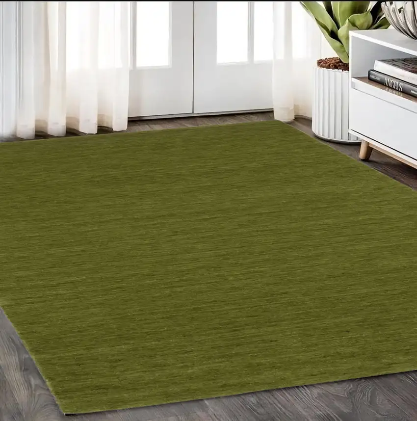 Green Wool Hand Tufted Area Rug Photo 1
