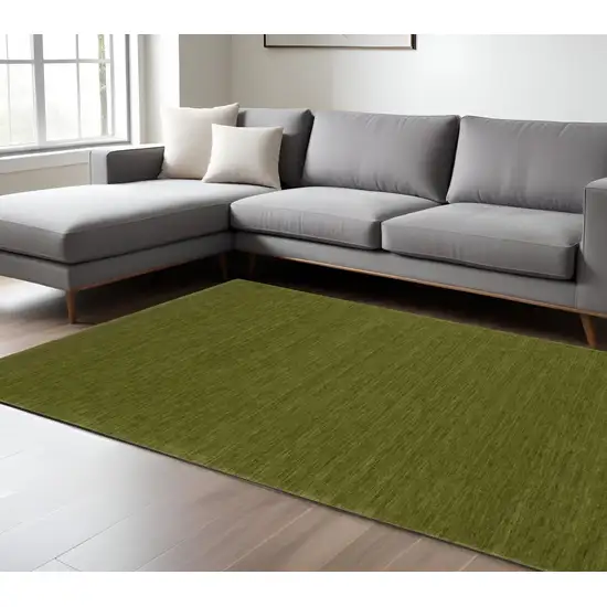 Green Wool Hand Tufted Area Rug Photo 1