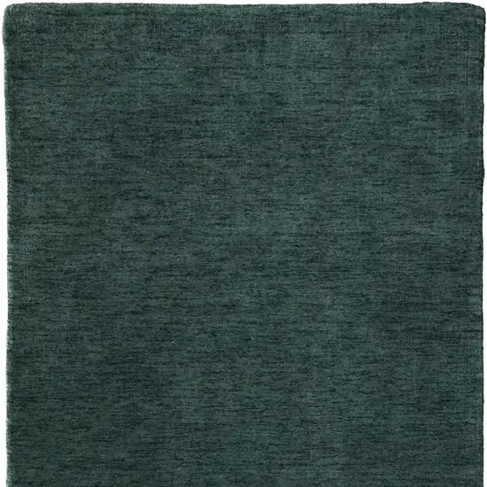 Green Wool Hand Woven Area Rug Photo 3
