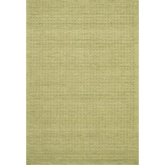 Green Wool Shag Handmade Area Rug Photo 2