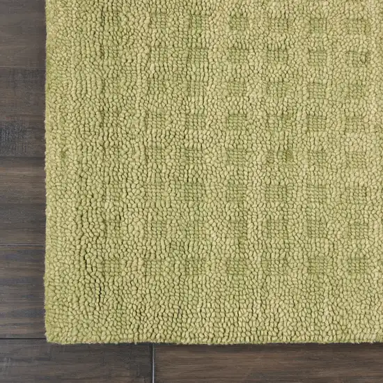 Green Wool Shag Handmade Area Rug Photo 8