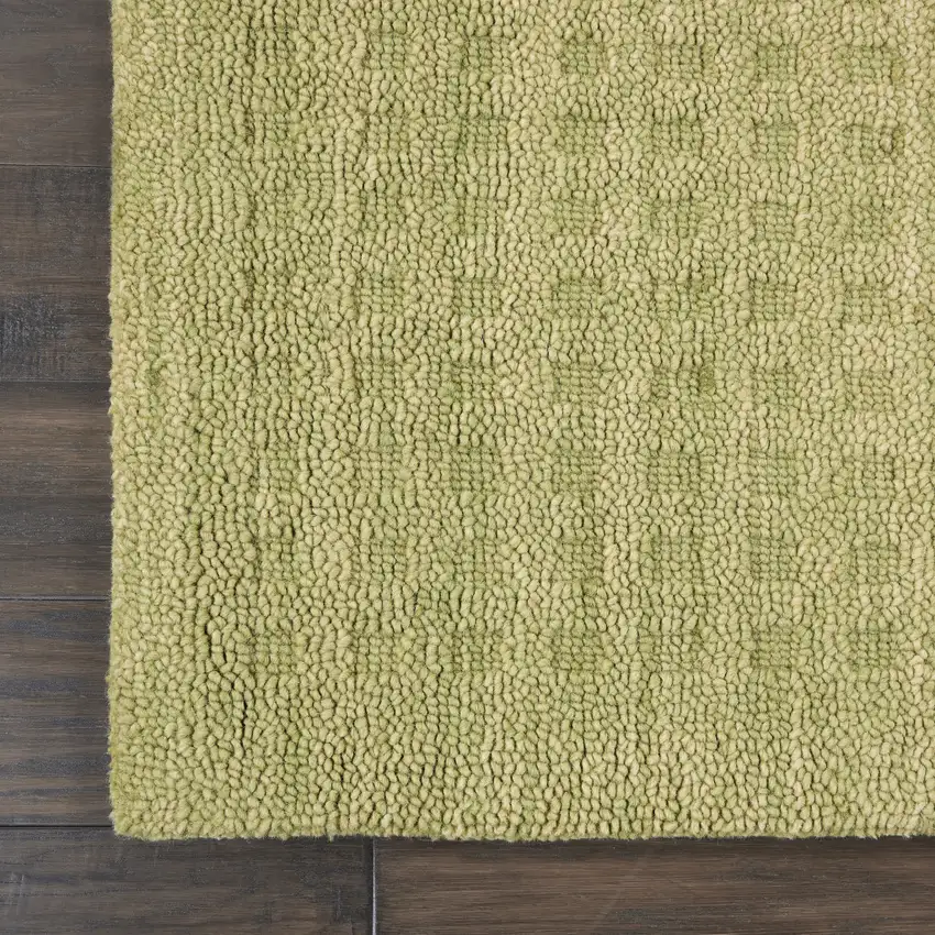 Green Wool Shag Handmade Area Rug Photo 8