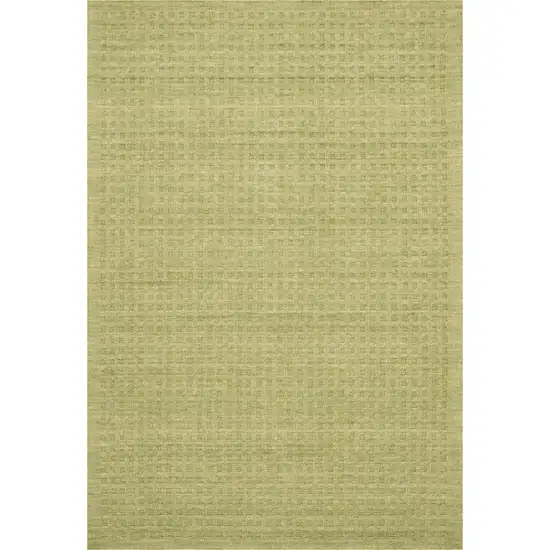 Green Wool Shag Handmade Area Rug Photo 9