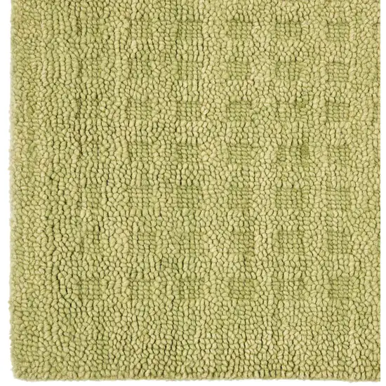 Green Wool Shag Handmade Area Rug Photo 9