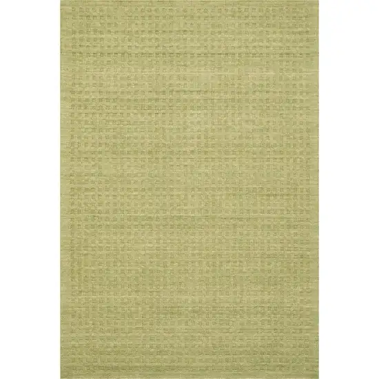 Green Wool Shag Handmade Area Rug Photo 7
