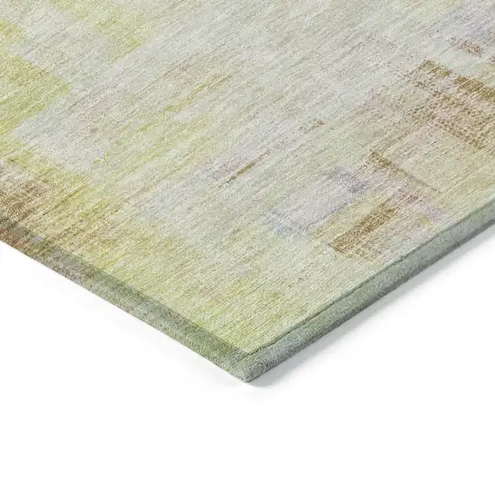 Green Yellow And Purple Abstract Washable Indoor Outdoor Area Rug Photo 4
