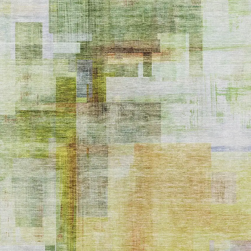 Green Yellow And Purple Abstract Washable Indoor Outdoor Area Rug Photo 6