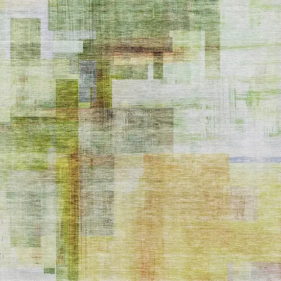 Green Yellow And Purple Abstract Washable Indoor Outdoor Area Rug Photo 6