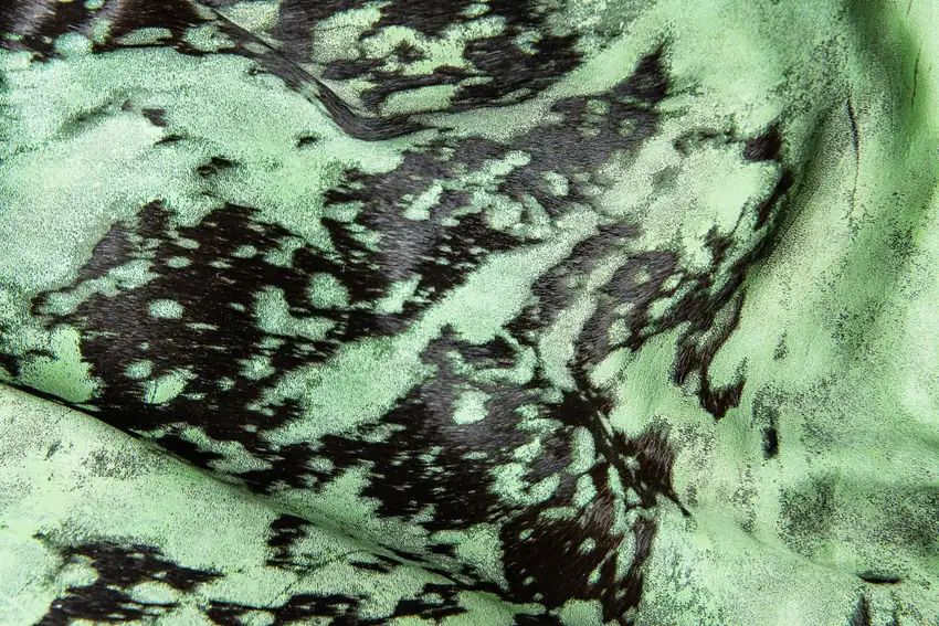 Green and Black Cowhide Hand Knotted Area Rug Photo 9