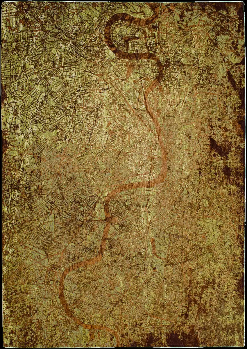 Green and Brown Abstract Non Skid Area Rug Photo 6
