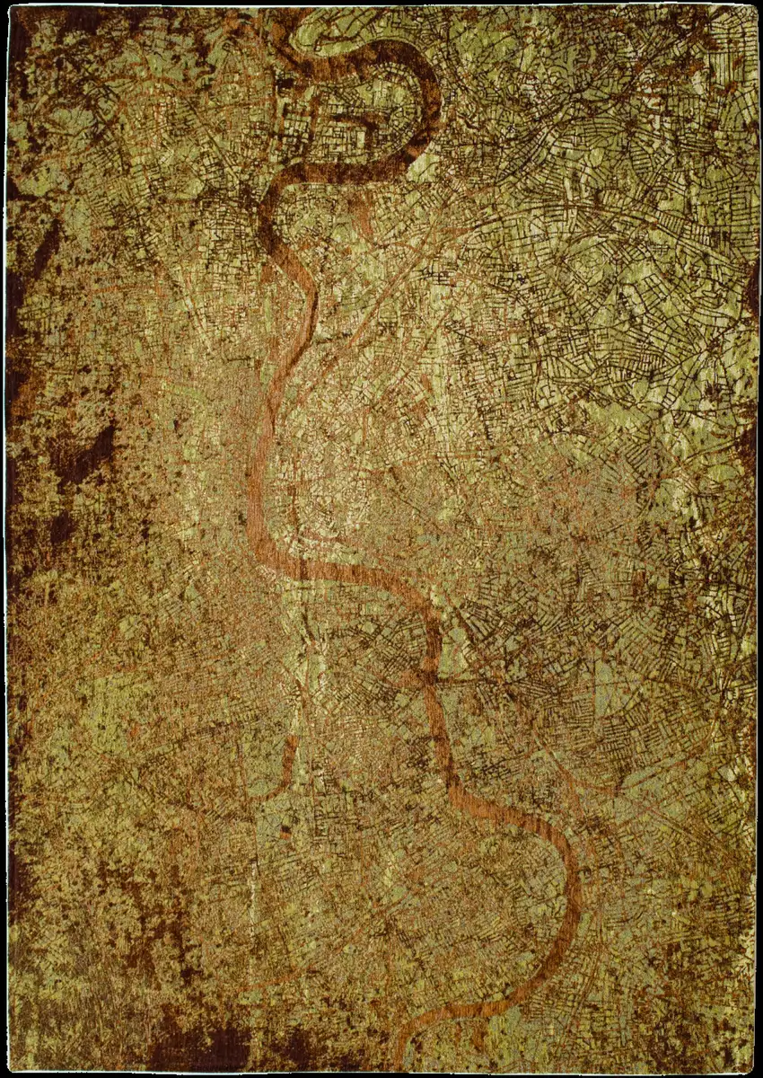 Green and Brown Abstract Non Skid Area Rug Photo 2