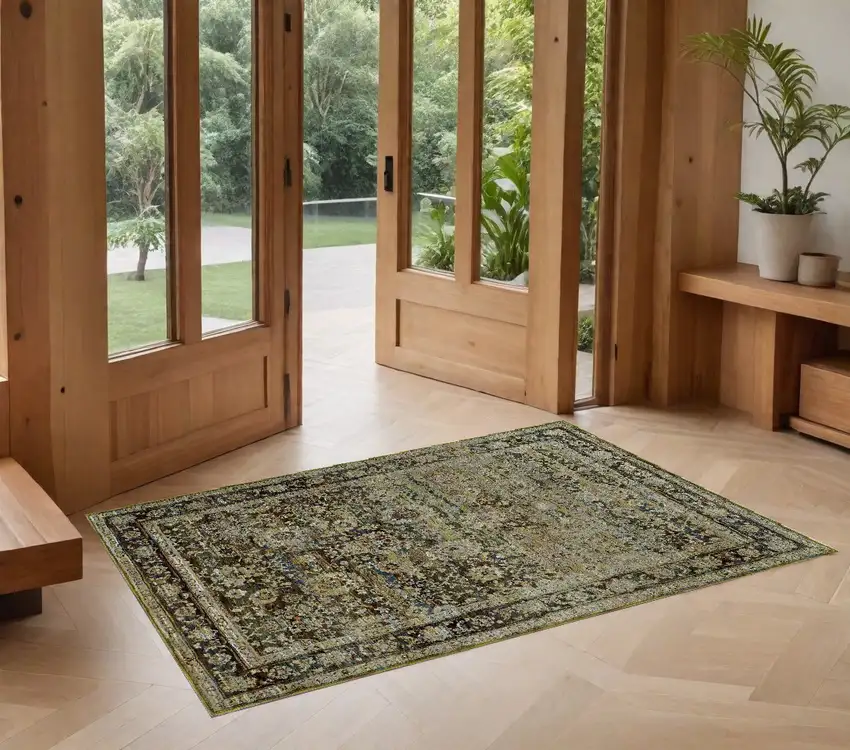 Green Power Loom Area Rug Photo 1