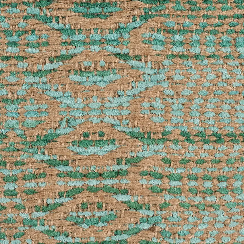 Green and Brown Geometric Flatweave Handmade Area Rug Photo 8