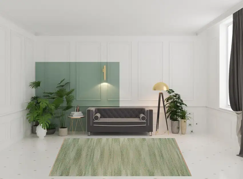 Green and Brown Geometric Flatweave Handmade Area Rug Photo 4