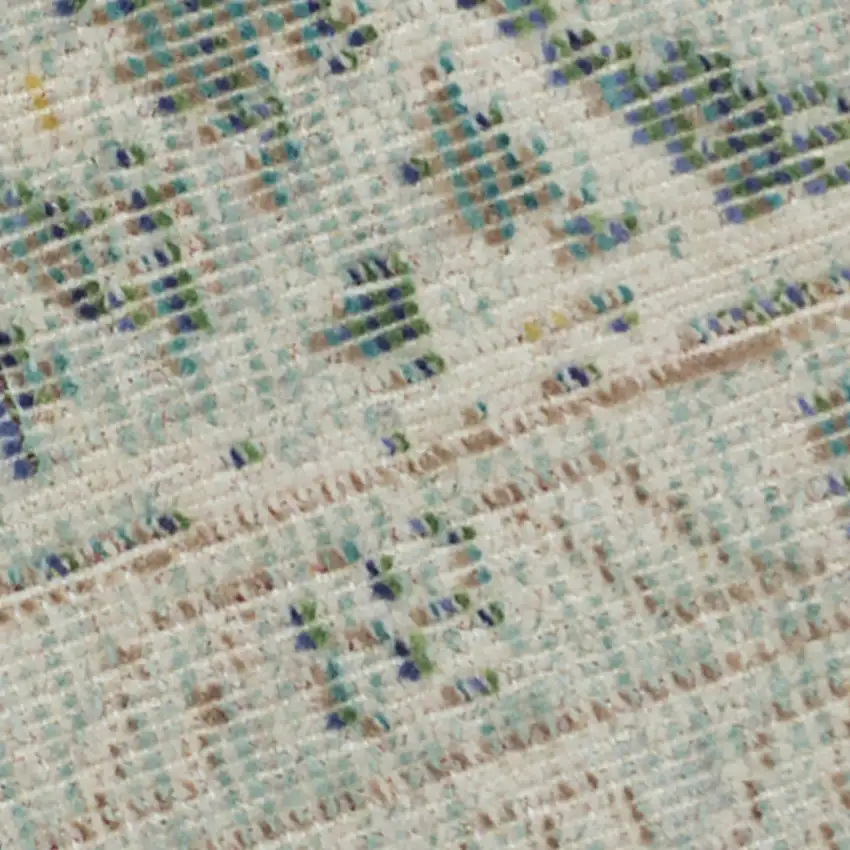 Green and Brown Medallion Power Loom Distressed Area Rug Photo 9