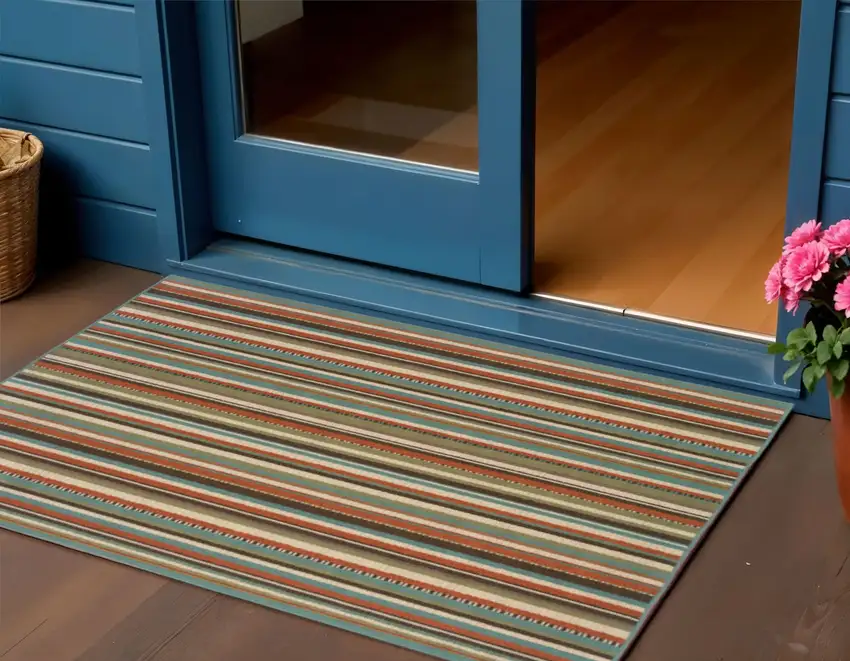 Green Indoor Outdoor Area Rug Photo 1