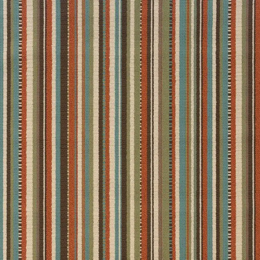 Green and Brown Striped Indoor Outdoor Area Rug Photo 4