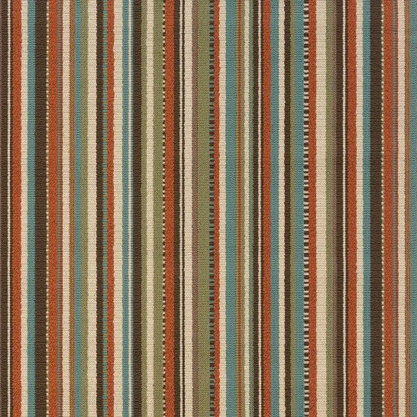 Green and Brown Striped Indoor Outdoor Area Rug Photo 4