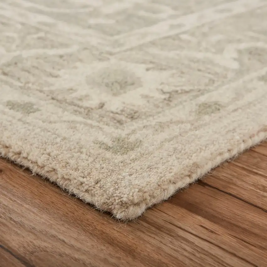 Green and Cream Medallion Area Rug Photo 8