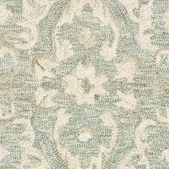 Green and Cream Medallion Area Rug Photo 8