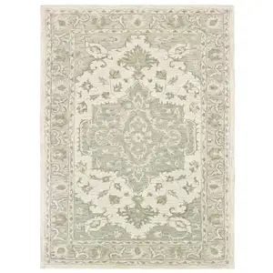 Photo of Green and Cream Medallion Area Rug