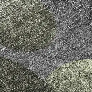 Photo of Green and Gray Abstract Washable Non Skid Indoor Outdoor Area Rug