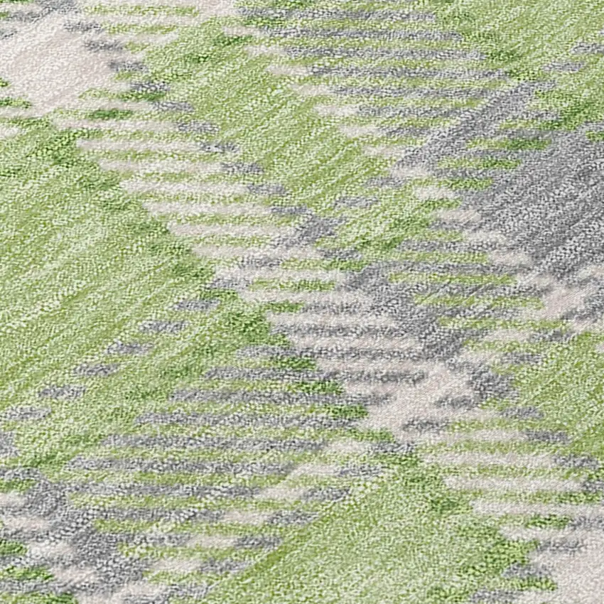 Green and Gray Plaid Washable Non Skid Indoor Outdoor Area Rug Photo 9