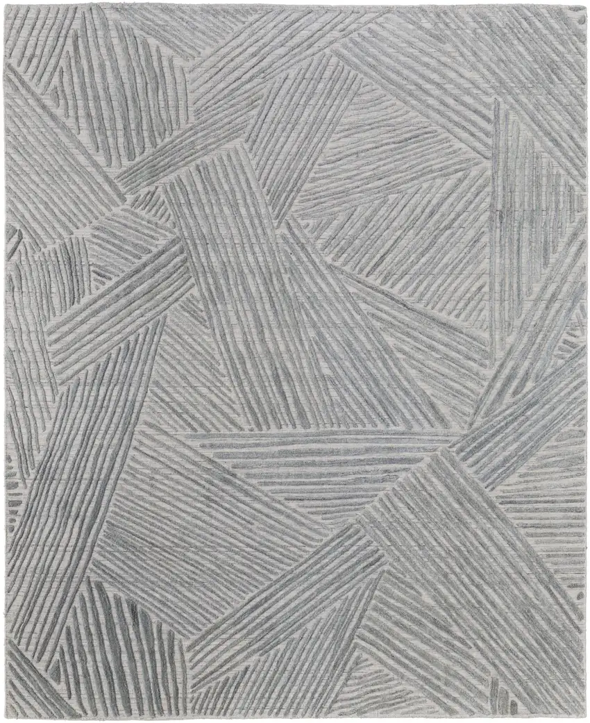 Green and Ivory Abstract Hand Woven Area Rug Photo 4
