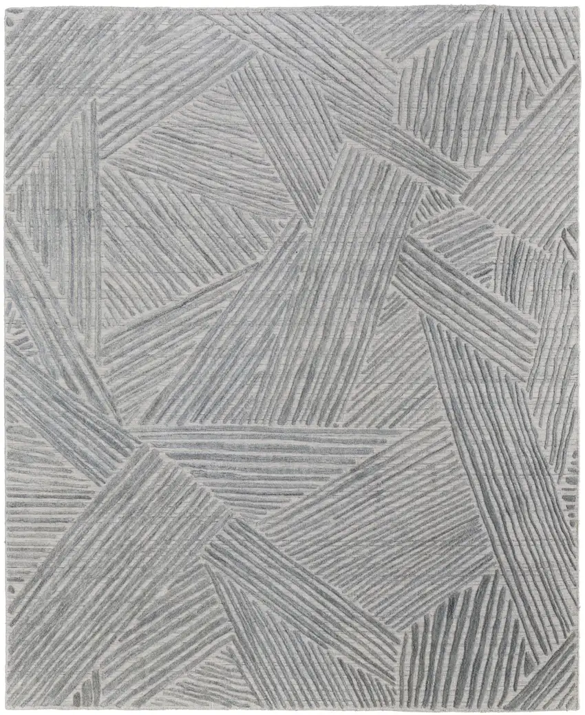 Green and Ivory Abstract Hand Woven Area Rug Photo 6